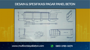 desain dan spesifikasi pagar panel beton multicon